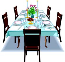 225x213 Setting Clipart Dinner Table