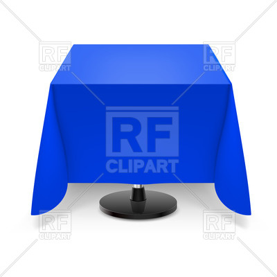 400x400 Square Dining Table With Blue Tablecloth Royalty Free Vector Clip