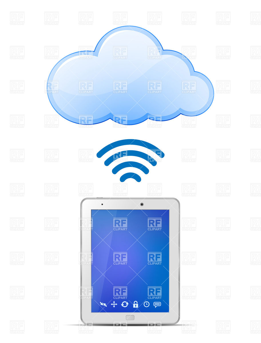 912x1200 Tablet Pc And Cloud Computing Wireless Technology Royalty Free