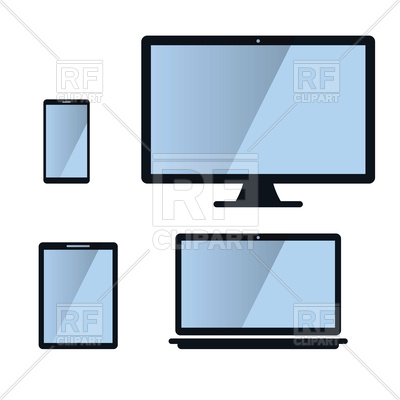 400x400 Phone, Tablet And Laptop Icons Royalty Free Vector Clip Art Image