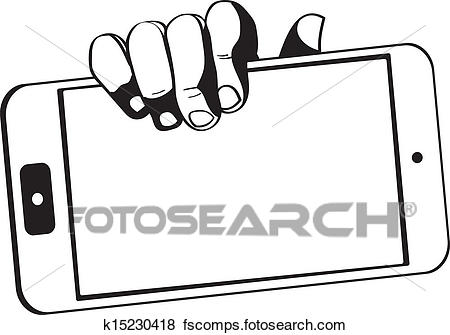 450x335 Clip Art Of Hands Holding A Tablet Touch Computer Gadget