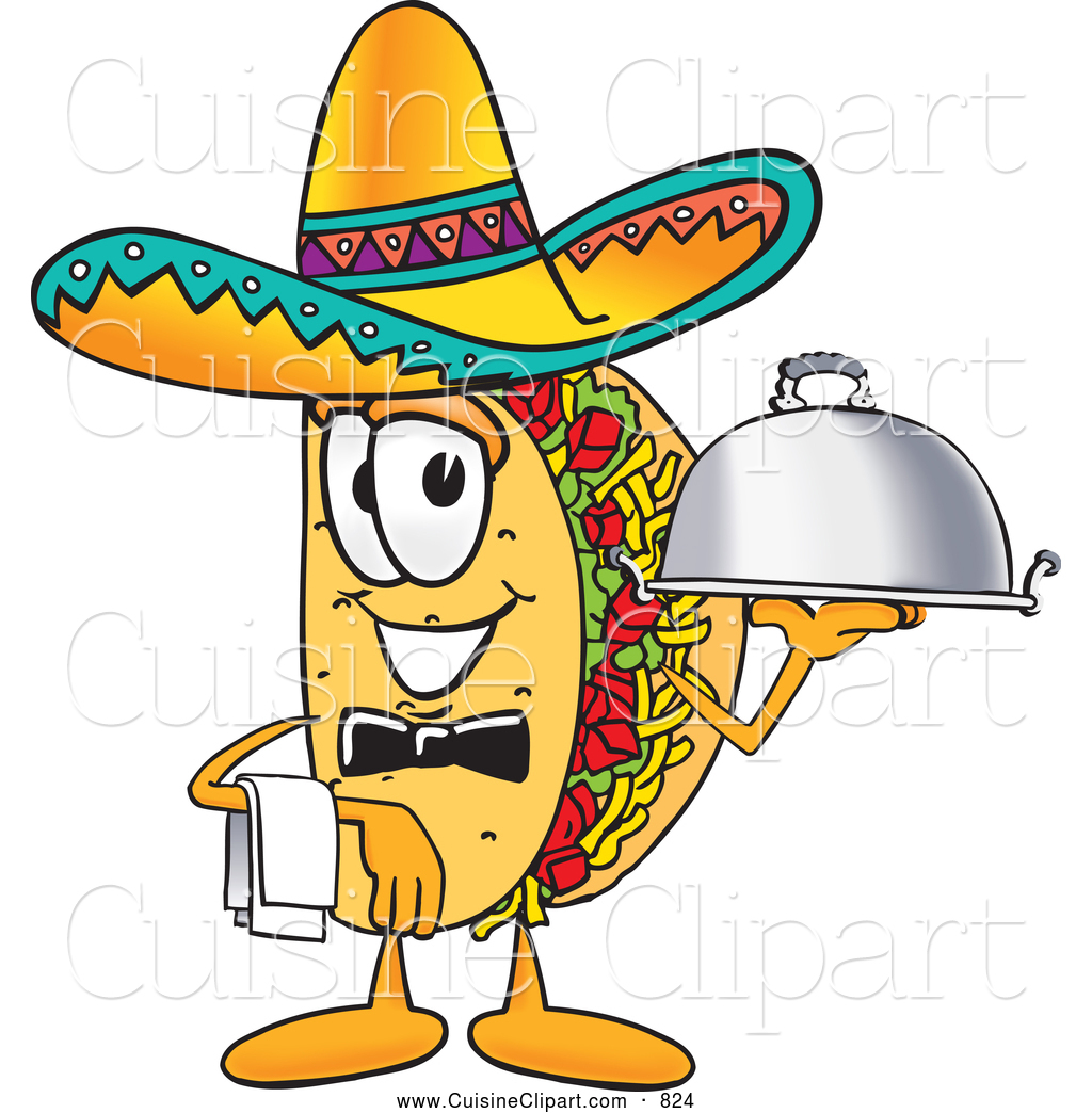 1024x1044 Cuisine Clipart Of A Smiling Taco Mascot Cartoon Character Dressed