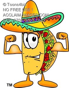 236x300 Taco Character Flexing His Muscles