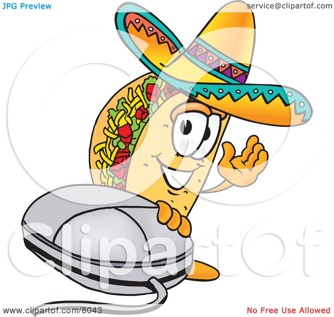 1080x1024 Clipart Picture Of A Taco Mascot Cartoon Character With A Computer