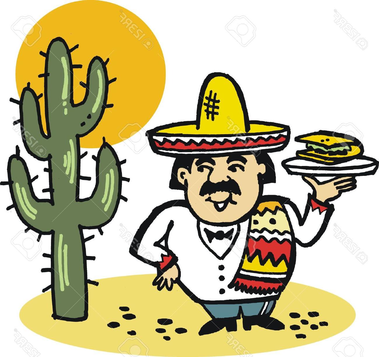 1300x1224 Best Hd Vector Illustration Of Mexican Man With Taco Meal Stock