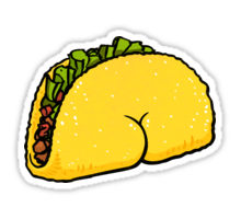 220x200 Taco Butt Stickers By Brian Cook Redbubble