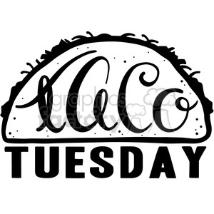 300x300 Royalty Free Taco Tuesday Calligraphy Typography 398193 Vector
