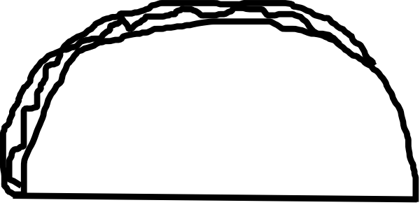 600x293 Taco Black N White Clip Art