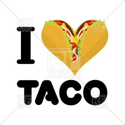 400x400 I Love Taco On White Royalty Free Vector Clip Art Image