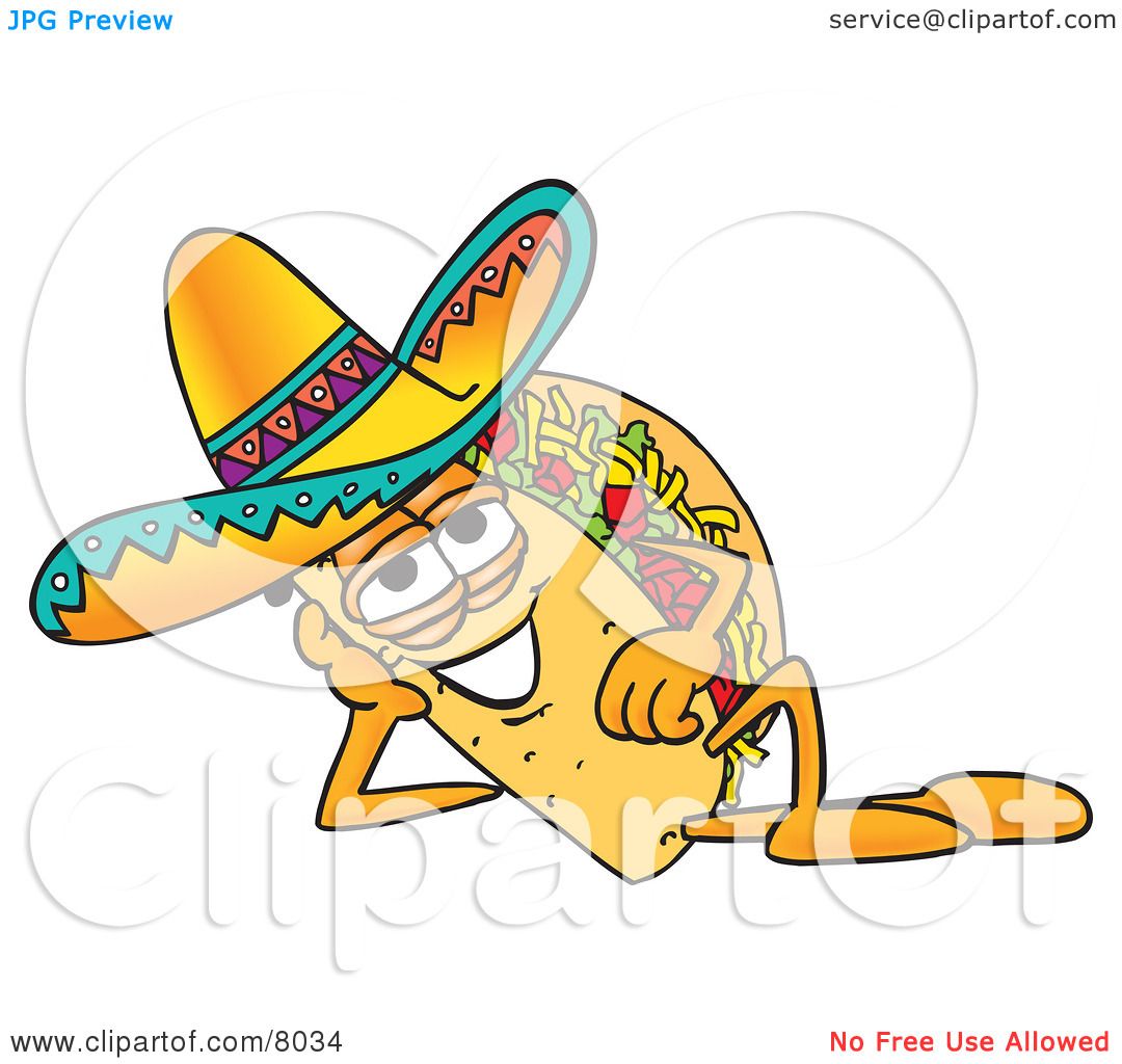 1080x1024 Clipart Picture Of A Taco Mascot Cartoon Character Resting His