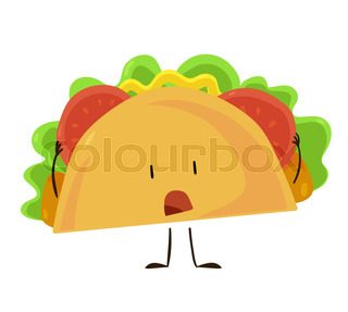 320x287 Cute Funny Cartoon Taco Vector Illustration Stock Vector Colourbox
