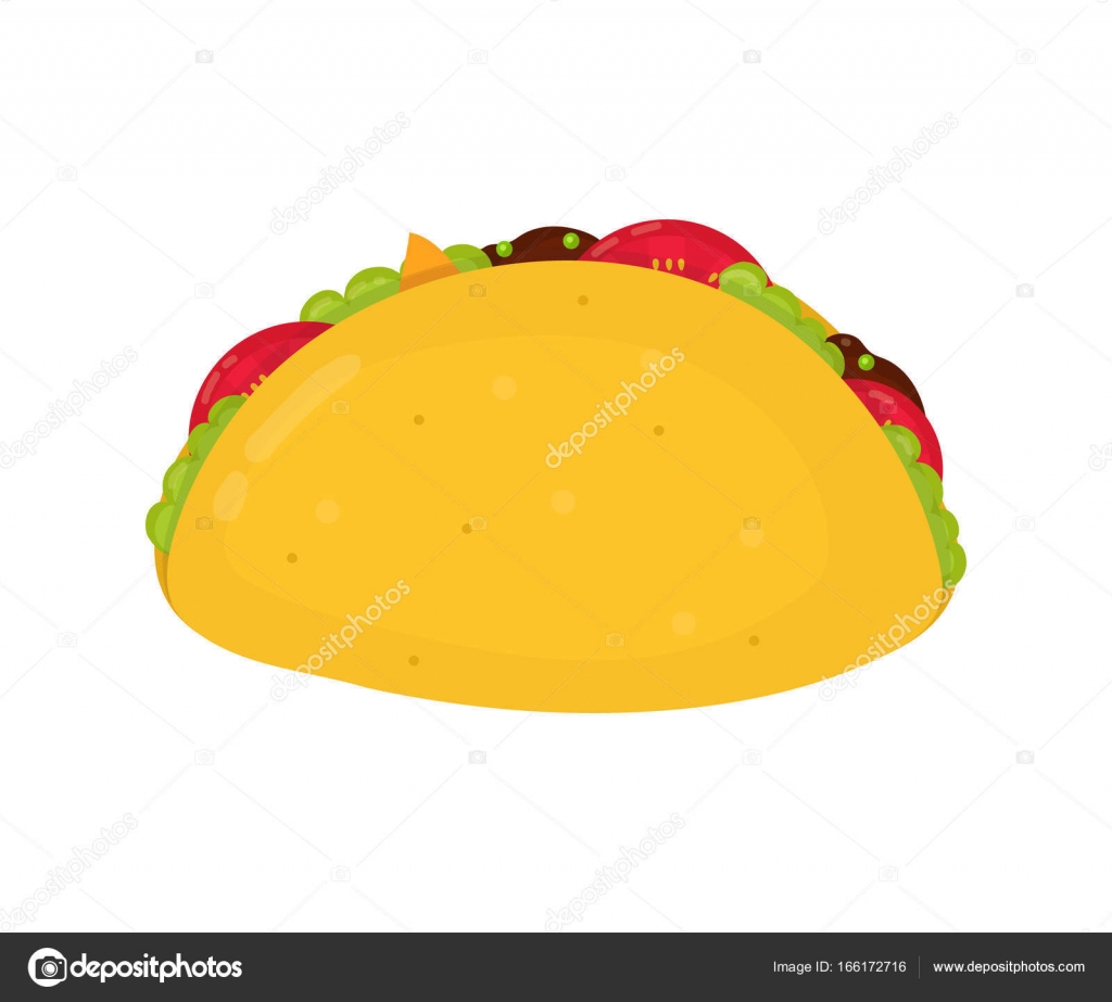 1024x923 Tasty Taco. Vector Flat Cartoon Character Stock Vector