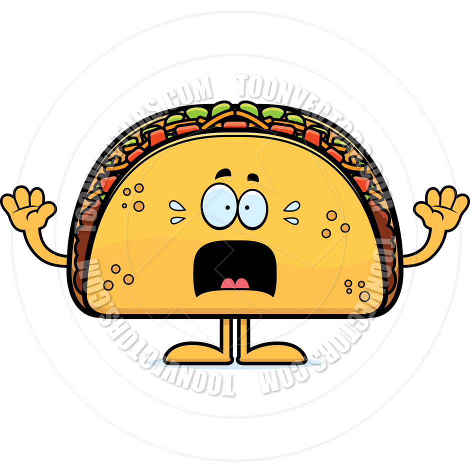 940x940 Cartoon Taco Scared By Cory Thoman Toon Vectors Eps