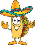 118x150 Royalty Free Cartoon Styled Taco Character Clip Art Collection