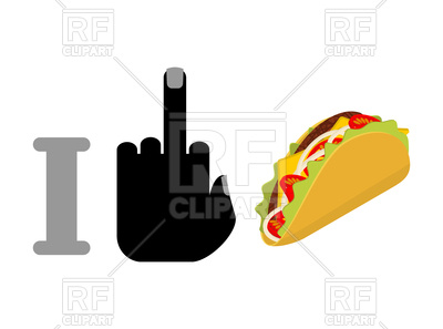 400x297 Fuck Symbol Of Hatred And Mexican Fast Food Taco. Royalty Free