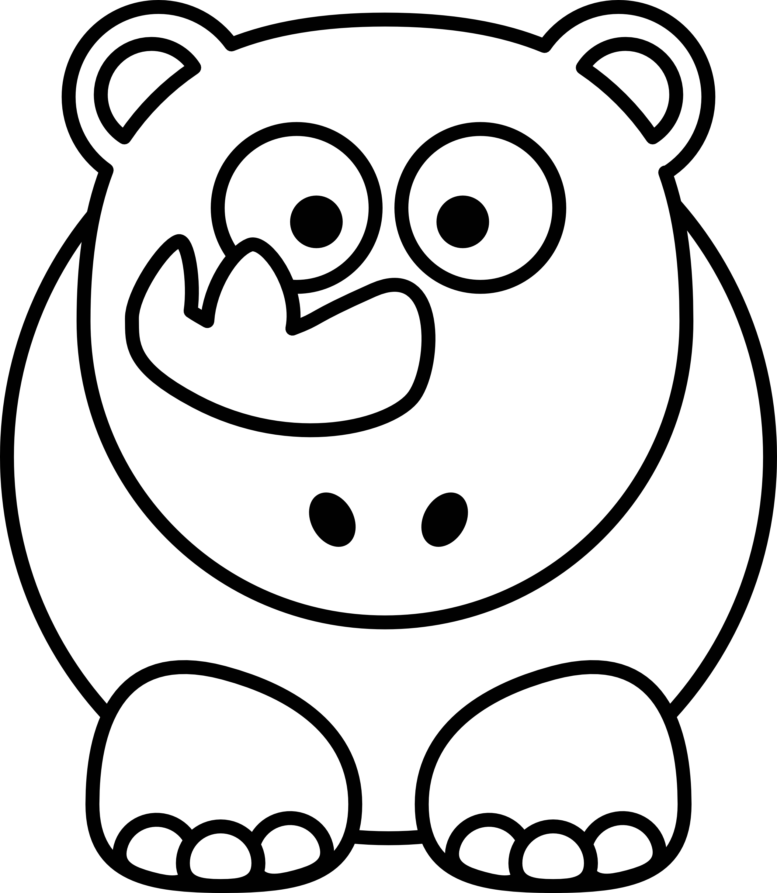 2555x2938 Rhino Clipart Black And White Clipart Panda