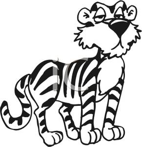 291x300 White Tiger Clipart Black And White