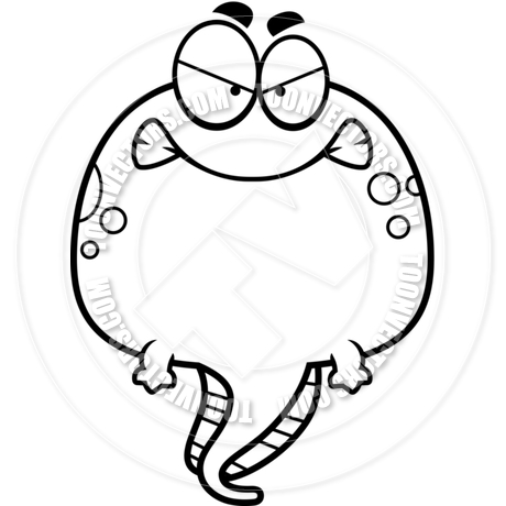 460x460 Cartoon Tadpole Angry (Black And White Line Art) By Cory Thoman