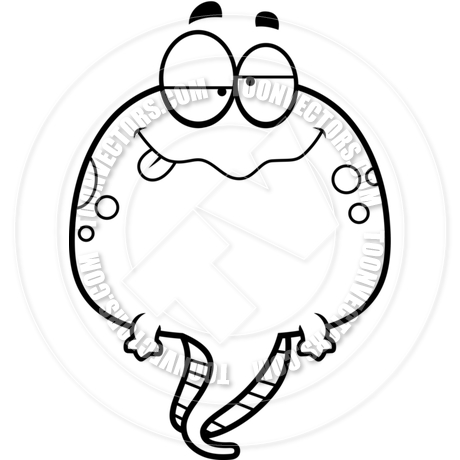 460x460 Cartoon Tadpole Drunk (Black And White Line Art) By Cory Thoman
