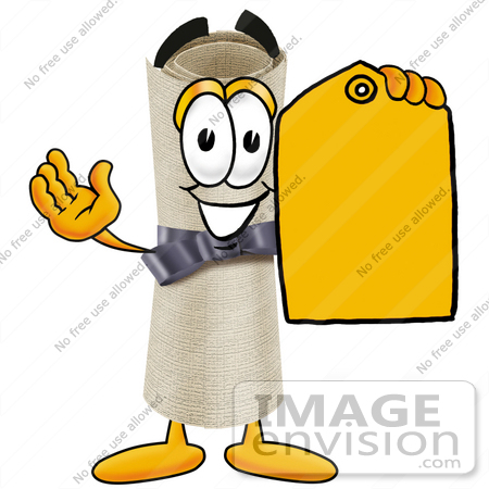 450x450 Clip Art Graphic Of A Rolled Diploma Certificate Cartoon Character