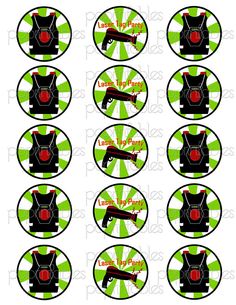236x305 Laser Tag Digital Collage Cupcake Toppers 2 Inch Circle Tags No