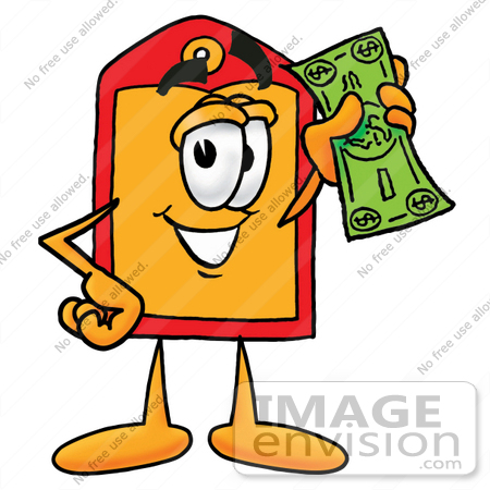 450x450 Clip Art Graphic Of A Red And Yellow Sales Price Tag Cartoon