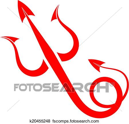 450x434 Clip Art Of Red Trident Devil With Tail K20455248