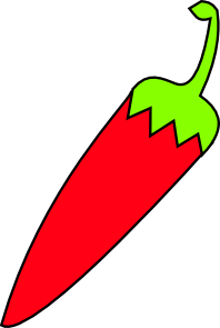 198x295 Red Chili With Green Tail Clip Art