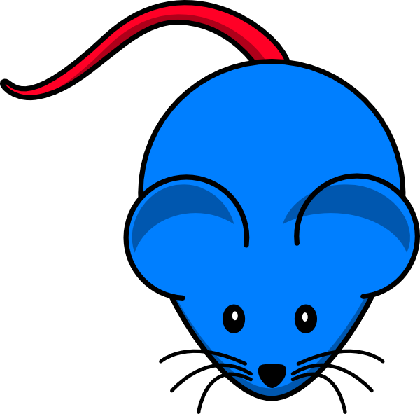 600x591 Blue Mouse Red Tail Clip Art