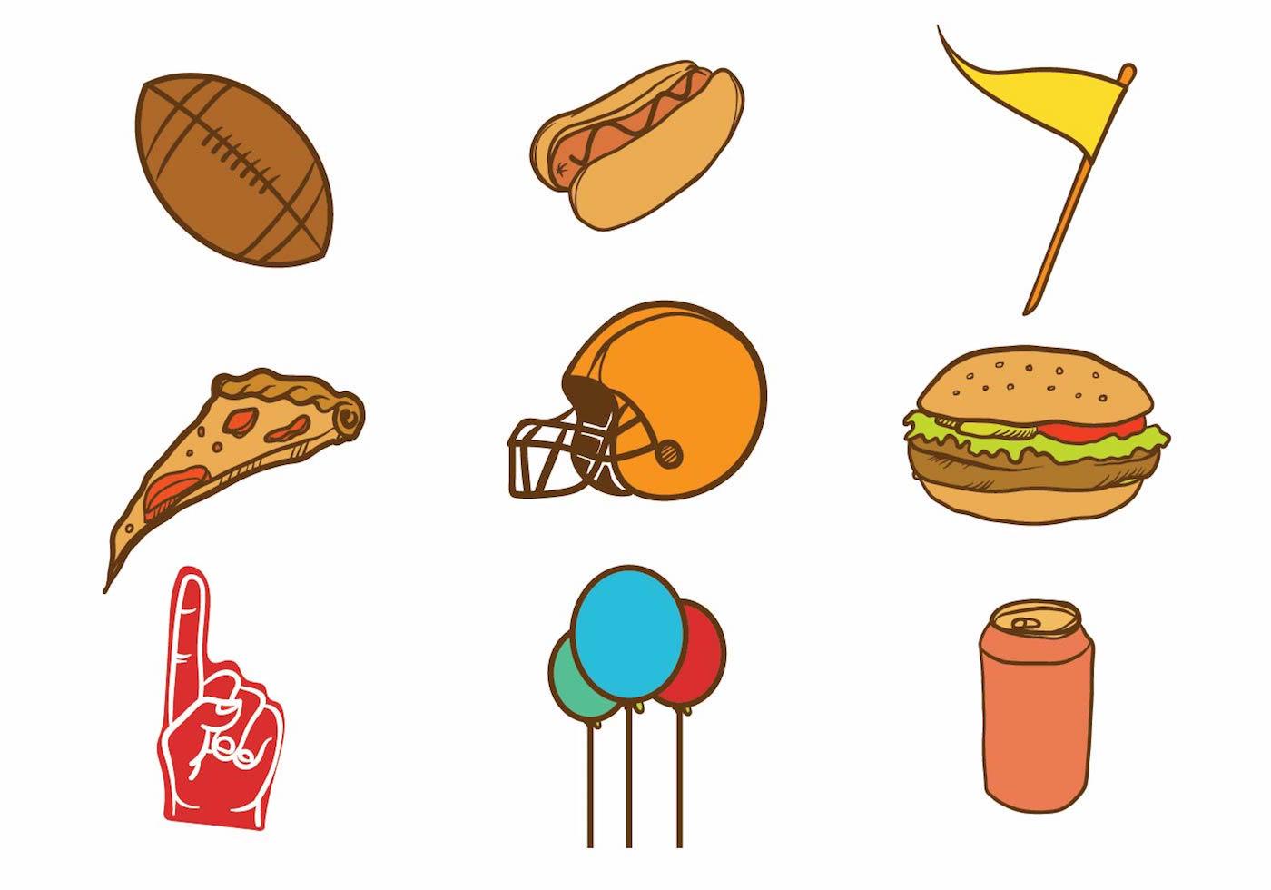 1400x980 Top Vector Free Hand Drawn Tailgate Party Icon Set Images