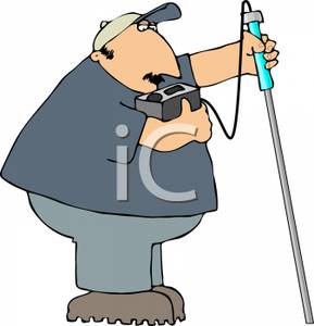 289x300 Cartoon Of An Inspector Taking A Test With A Monitor
