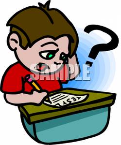 249x300 Free Clipart Image A Confused Boy Taking A Test In School