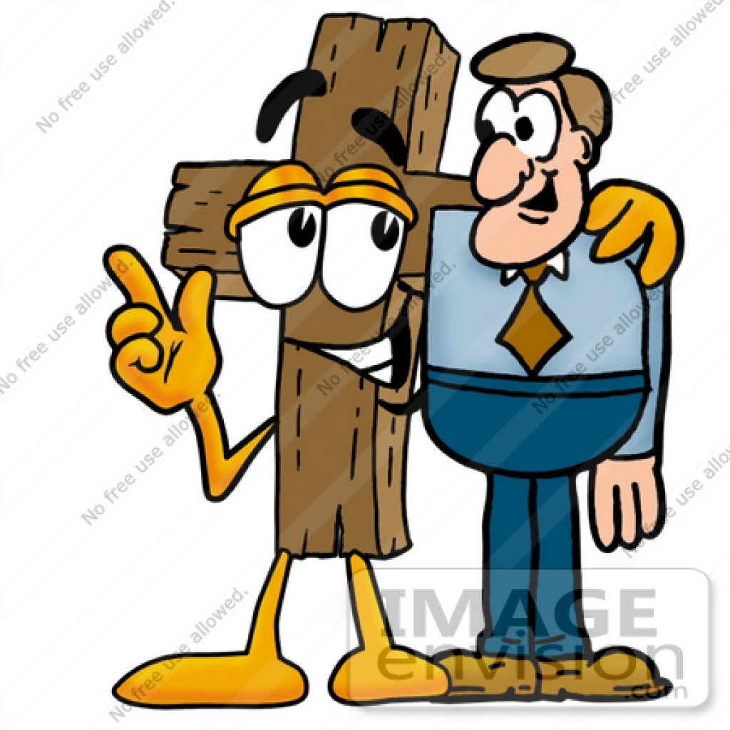 1024x1024 Cliprt Graphic Of Wooden Cross Cartoon Character Talking