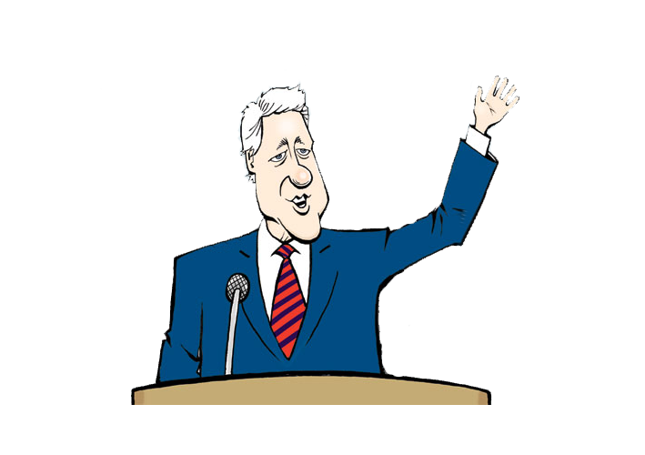 709x500 Free Bill Clinton On A Podium Clip Art