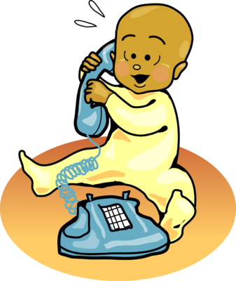 337x400 Image Baby On Phone Baby Clip Art