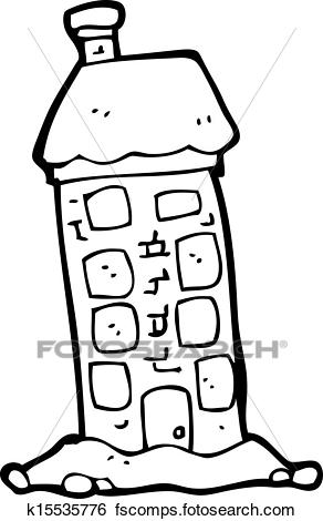 292x470 Clip Art Of Tall Old House Cartoon K15535776