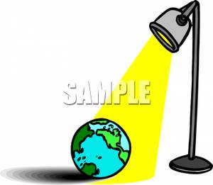 300x261 Tall Lamp Shining On The Earth Clip Art Image