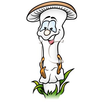 350x350 Cartoon Of Healthy Food A Tall Mushroom