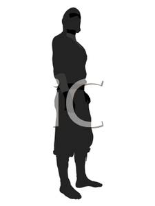 225x300 Ninja Standing Tall Clipart Image