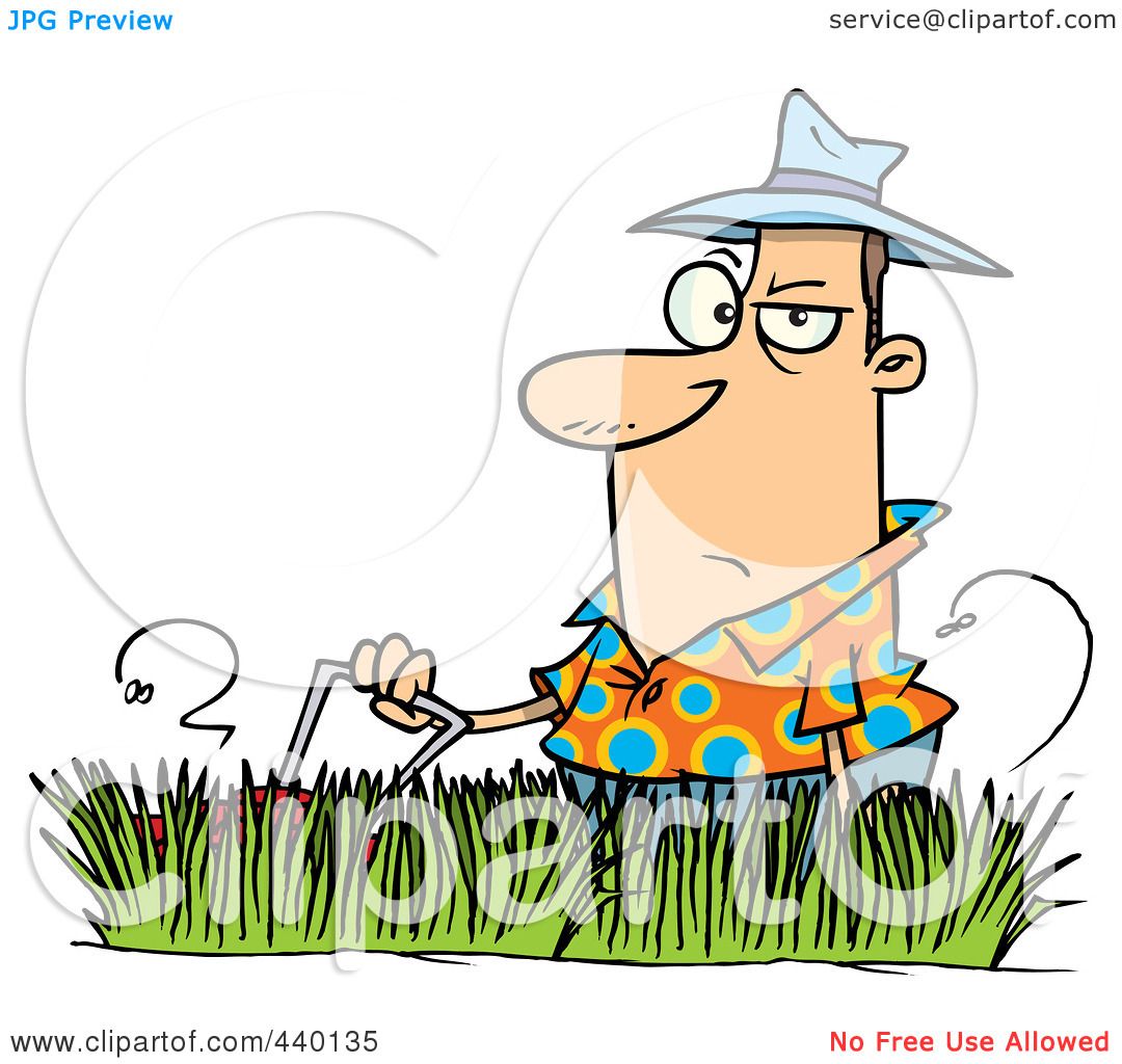 1080x1024 Royalty Free (Rf) Clip Art Illustration Of A Cartoon Man Mowing