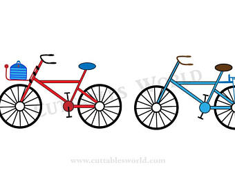340x270 Red Bicycle Clipart Etsy