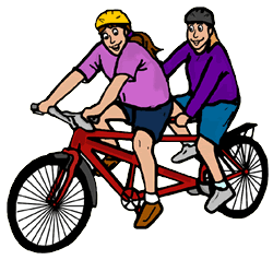 250x238 Woman Riding Tandem Bike