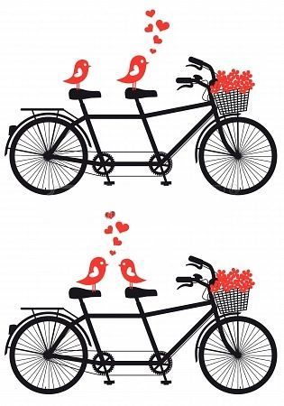 315x450 Printable old bicycle silhouettes Tandem Bike Free Wedding
