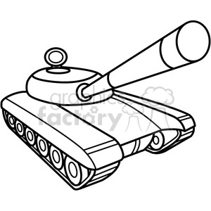 300x300 Royalty Free Battle Tank Outline 398006 Vector Clip Art Image