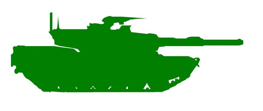 854x361 Army Tank Silhouette 2 Decal Sticker