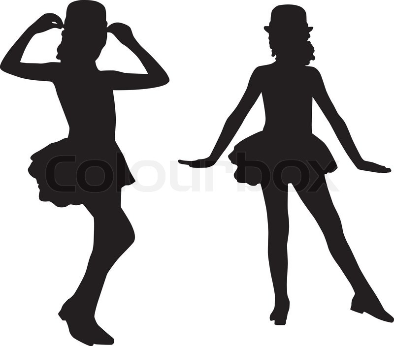 800x703 Dancing Silhouettes Children Stock Vector Colourbox