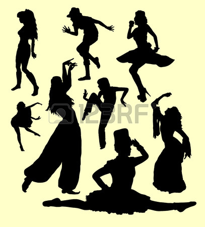 407x450 Tap Dance Man And Women Silhouette. Good Use For Symbol, Logo