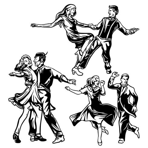 490x490 Tap Dance Silhouettes Vector