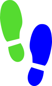 180x297 Shoe Print Blue Green Clip Art