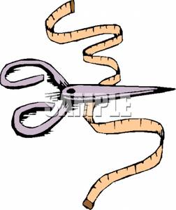 252x300 Free Clipart Image A Pair Of Scissors With Measuring Tape